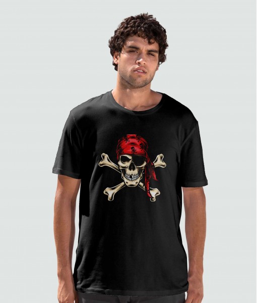 Мъжка тениска с щампа Готика Pirate skull and crossbones - TShirtArtShop.com